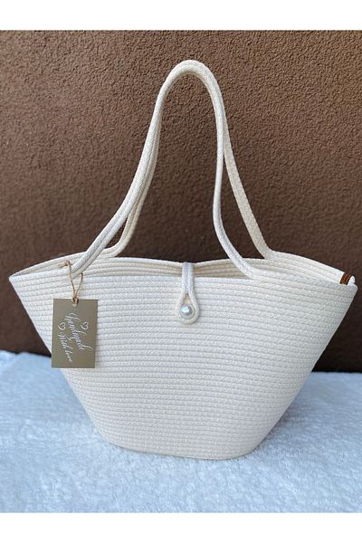 ELÇİÇEK HOME Straw Bag, Arm Bag, Beach Bag
