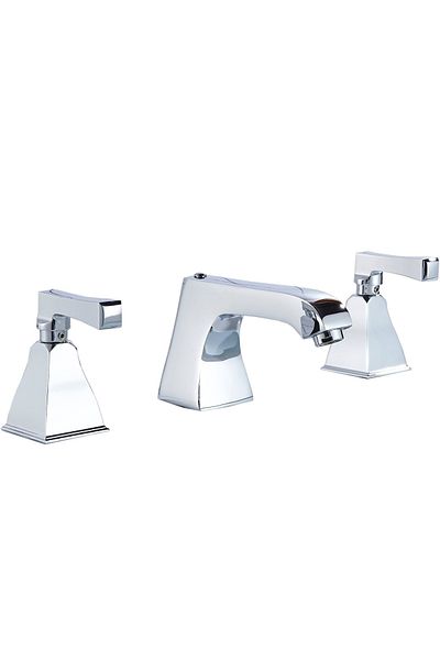 CasaVie Minimalist design washbasin mixer, two handles, silver chrome, code 1309