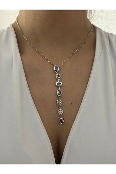 MyladyAccessoriess Renkli Geometrik Premium Y Kolye