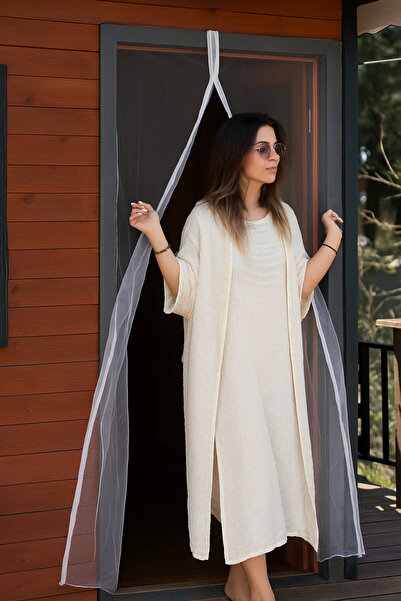 Myend Beyaz Mıknatıslı Kapı Sinekliği Ayarlanabilir Kesilebilir Tül 120*210