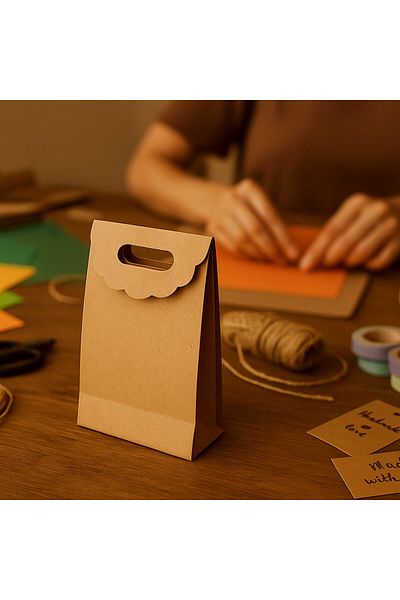 roco paper Τσάντα Kraft Handheld, Δώρο, Αγορές, Μπουτίκ, Τσάντα για πάρτι και συσκευασία, 9x13 εκ., 12 τεμάχια