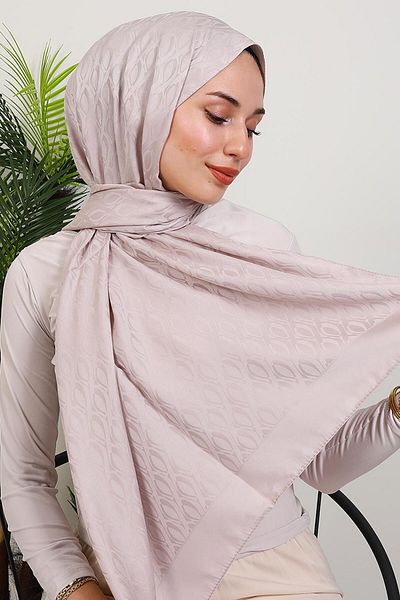 GİYZAMİLA Alvina Oval Pattern Shawl Powder
