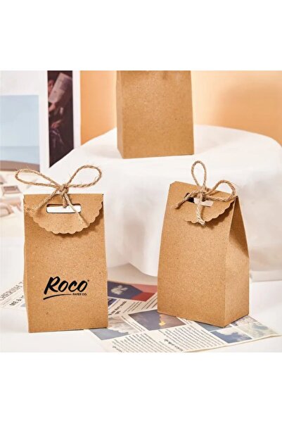 roco paper El Geçme Kraft Çanta, Hediye, Alışveriş, Butik, Parti ve Paketleme Çantası, 9x13 Cm, 25 Adet