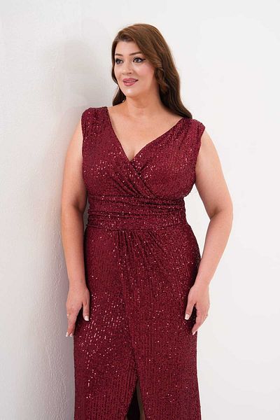 CİXAPLE Sleeveless Skirt Double Breasted Sequin Evening Dress