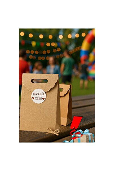 roco paper El Geçme Kraft Çanta, Hediye, Alışveriş, Butik, Parti ve Paketleme Çantası, 18x21 Cm, 6 Adet