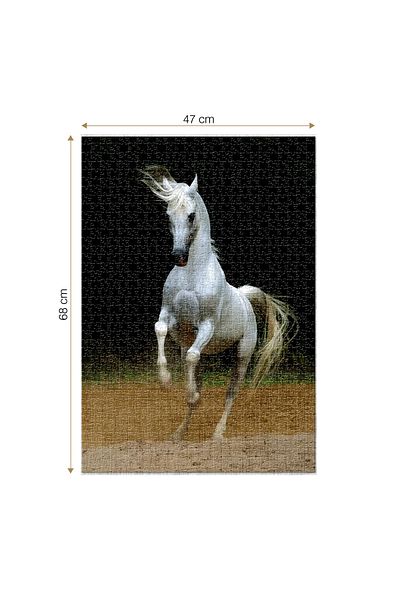 D-Toys White Horse Puzzle - Adult Puzzle 1000 Pieces