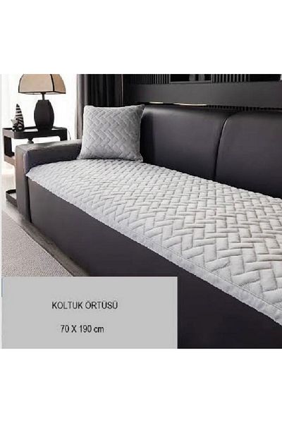 DECORA CASA HOME COLLECTİON Husă de canapea extensibilă dintr-o singură bucată, anti-alunecare, cu model matlasat (70x190)