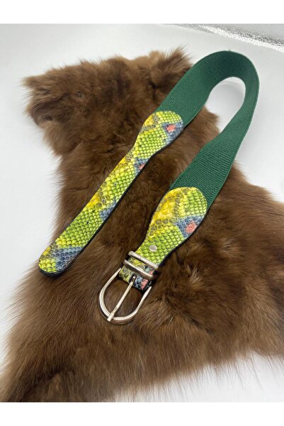 ASLIHAN KEMER حزام مطاطي نسائي بإبزيم فضي