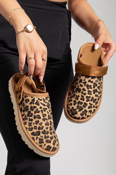 meyra'nın ayakkabıları Women's Leopard Velcro Adjustable Slippers - Sandals