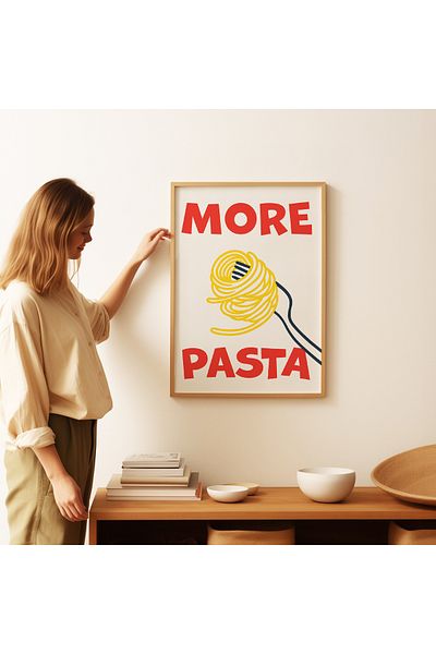 ARTHOUSECOLLECTIVE More Pasta - Poster Pasta, Decorare Bucătărie - Poster fără cadru în dimensiuni de pictură