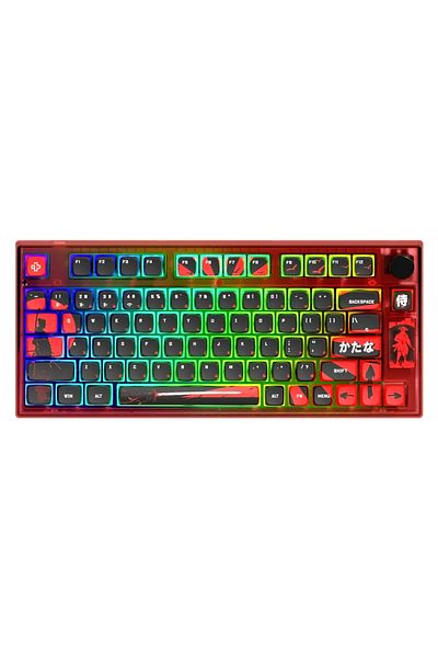 QwertyKey Tastatură mecanică de gaming 75 Samurai Bluetooth Wireless Hotswap RGB Via/qmk, cu comutator liniar, prelubrifiată