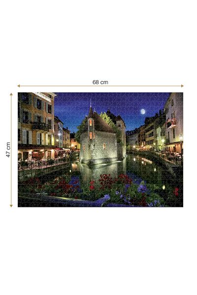 D-Toys Puzzle Annecy, France - Adult Puzzle 1000 Pieces - Night Landscapes