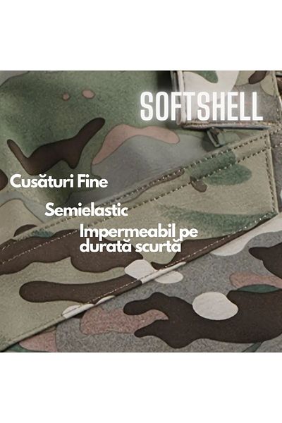 Hipolar Multicam Camouflage Softshell Tactical Pants, with Adjustable Belt, Multiple Pockets