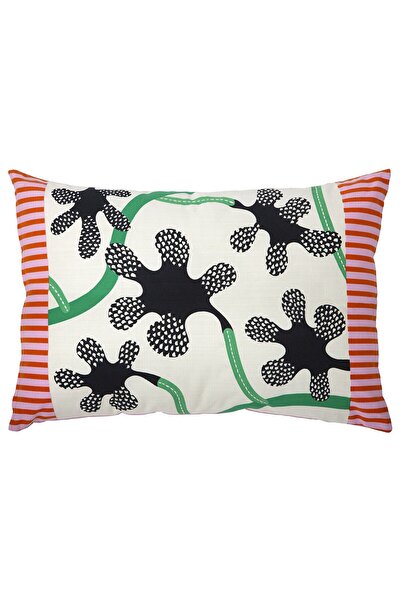 IKEA Pillow Cover, Off White-Black, 40X58 cm Interior Cushion Sold Separately.