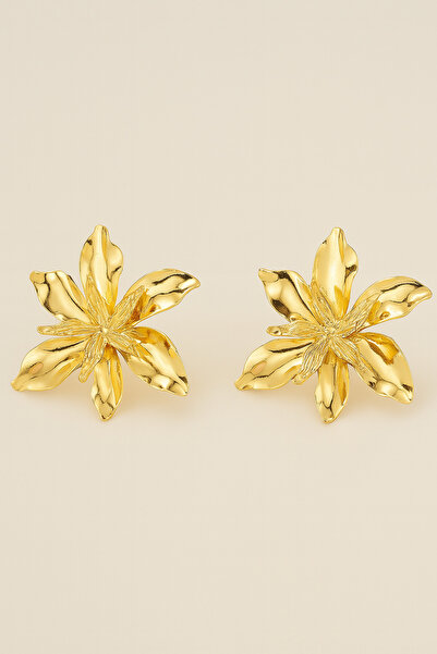 ELMATOLYE Women's Vintage Style Flower Shaped Shiny Earrings Special Design Elegant Stylish Jewelry Accessory