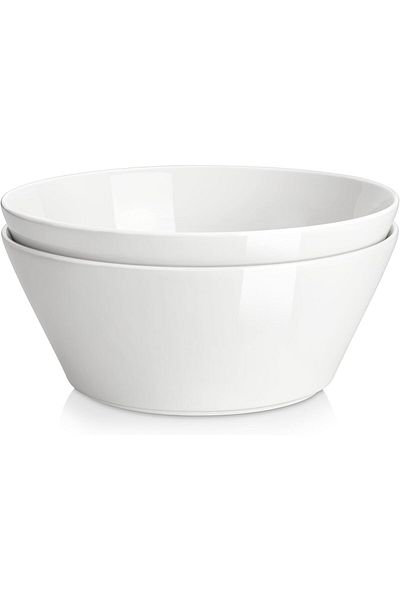Malacasa Large porcelain bowl set, 2 pieces, 3100 ml, salad bowl, soup bowl, ovenproof, dishwasher safe