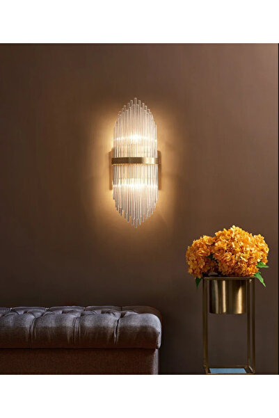 LUXXO Aplica Glam, 2xE14, corp aluminiu, decoruri sticla, 50x19x16cm