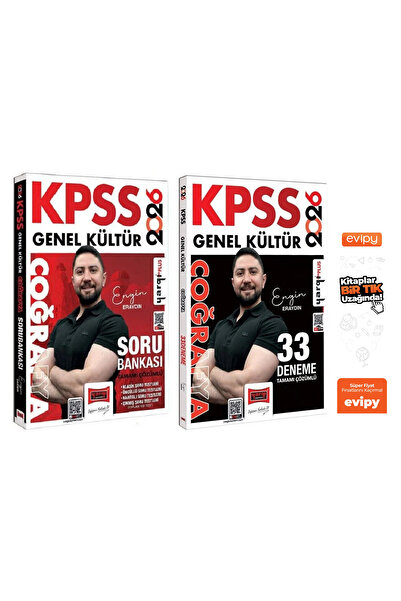 evp akademi Yargı Yayınları 2026 KPSS Coğrafya Soru Bankası + 33 Deneme 2 li Set - Engin Eraydın Ayraç Hediyeli