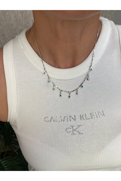 Byoz store قلادة نسائية مطلية بالفضة على شكل نجمة شريرة