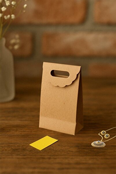roco paper El Geçme Kraft Çanta, Hediye, Alışveriş, Butik, Parti ve Paketleme Çantası, 9x13 Cm, 12 Adet