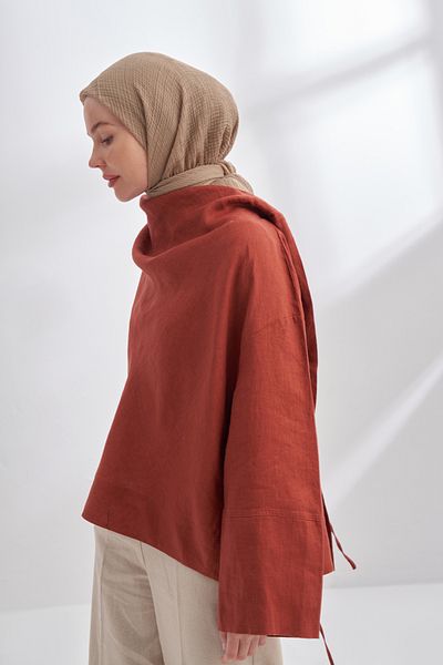 ARMANDA Muslin Tie Scarf - Soil