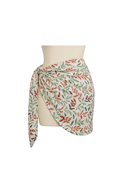 Stella Eşarp Πολύχρωμο βαμβακερό ύφασμα με μοτίβο κλαδιών Pareo