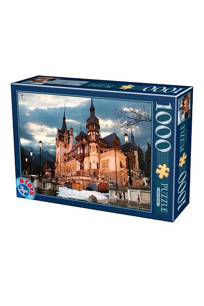 D-Toys Peleș Castle Puzzle at Night - Adult Puzzle 1000 Pieces - Images from Romania