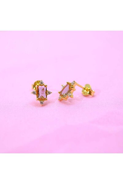 FasekGold Gümüş Küpe - Kadın Octagon Kesim Zultanit (RENK DEĞİŞTİREN)taşlı 0.95 Karat Pırlanta Montörü 925 Aya