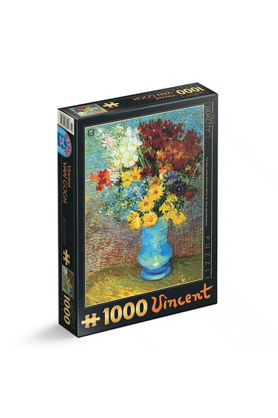 D-Toys Vincent van Gogh Puzzle - Adult Puzzle 1000 Pieces - Flowers in a Blue Vase