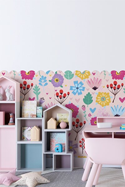 SDİGİTAL Çit Görünümlü Çiçek Desenli Mat Dekoratif Duvar Sticker – Farklı Ölç...