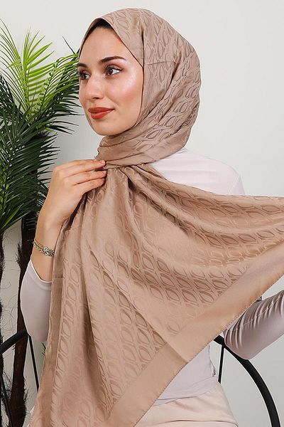 GİYZAMİLA Alvina Oval Pattern Shawl Mink