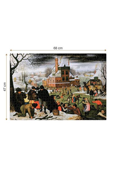D-Toys Pieter Brueghel the Younger Puzzle - Adult Puzzle 1000 Pieces - Winter/Iarna