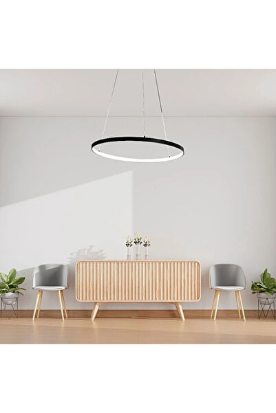 qwell Modern Black Chandelier - Yellow Light 15W 40cm