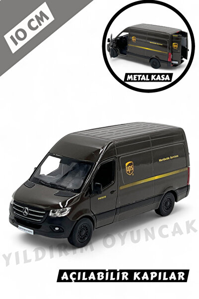 YILDIRIM OYUNCAK Pull Drop Diecast Model Car 10cm - Mercedes Sprinter Cargo C...