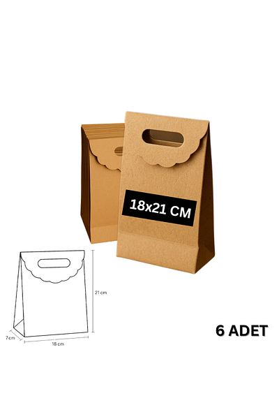roco paper Τσάντα Kraft Handheld, Δώρο, Αγορές, Μπουτίκ, Τσάντα για πάρτι και συσκευασία, 18x21 cm, 6 τεμάχια