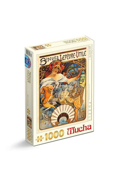 D-Toys Alphonse Mucha Puzzle - Adult Puzzle 1000 Pieces - Biscuits Lefevre-Utile