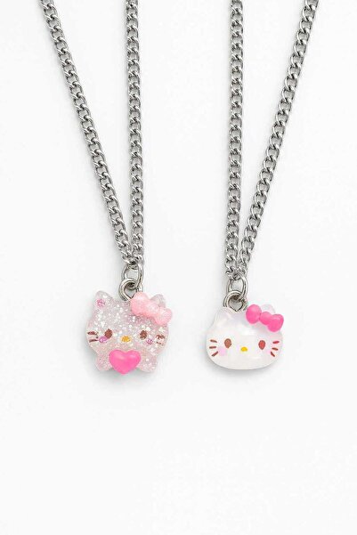 Herşey Nota Hello Kitty İkili Çocuk Kolyesi En İyi Arkadaşlar Çift Kolye Seti Kız Çocuk Takı Aksesuarı