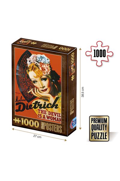 D-Toys Puzzle Marlene Dietrich, The Devil is a Woman - Puzzle adulți 1000 piese - Vintage Posters