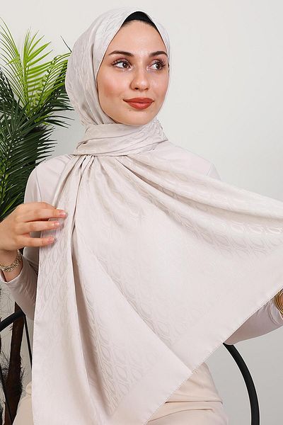 GİYZAMİLA Alvina Oval Pattern Shawl Stone