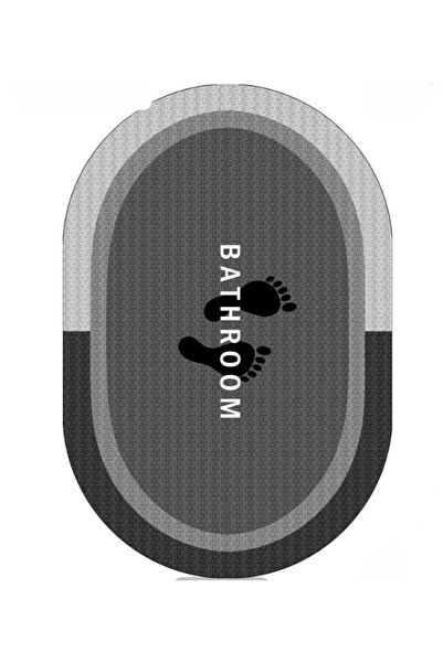 SİHİRLİ AYAKLAR Waterproof Non-Slip Bath Mat Bathroom Carpet Water Absorbent Non-Slip Mat Black 50X70