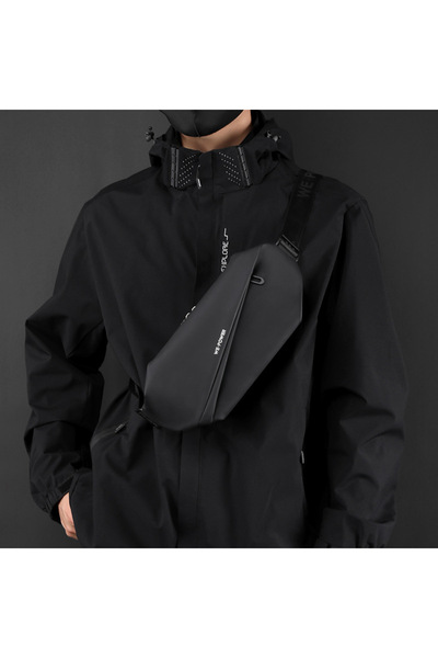 OBRALIX Borseta, geanta umar, 4 buzunare, 36 x 13 x 9 cm, unisex, neagra,