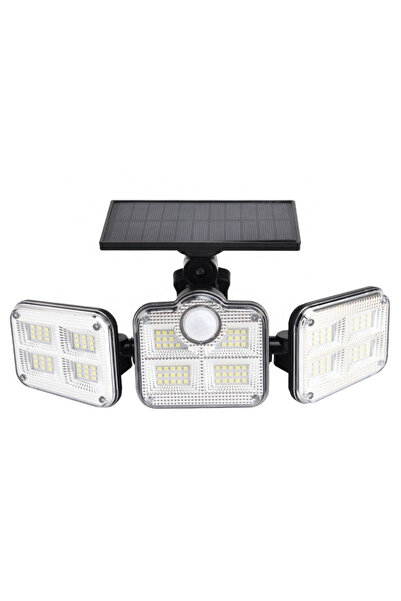 borayris SOLAR- güneş enerjli hareket sensörlü 3 KAFA 122 ledli spot lamba uz...
