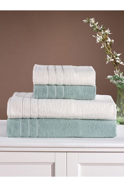 Elvira Home Collection Eh Cotton 4-Piece Bath Towel Set Turkish Bath Set Set Daily Dowry Bath Towel