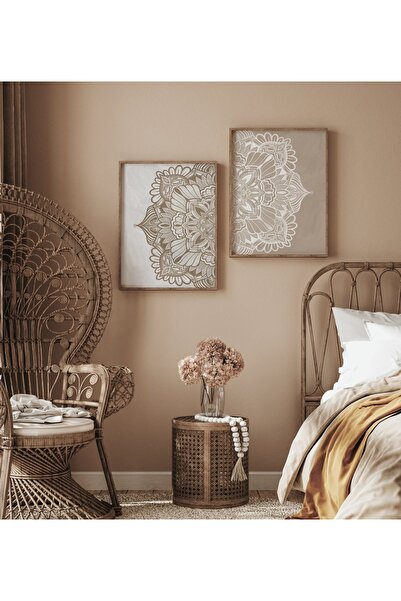 Dekorsiahome Set de masă pentru sufragerie, hol, bucătărie, 2 bucăți, cu cadr...