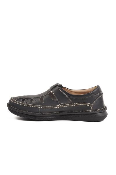 AYAKMOD 2623 m Black Genuine Leather Men's Casual Summer Shoes