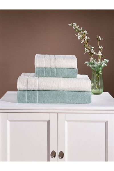 Elvira Home Collection Eh Cotton 4-Piece Bath Towel Set Turkish Bath Set Set Daily Dowry Bath Towel