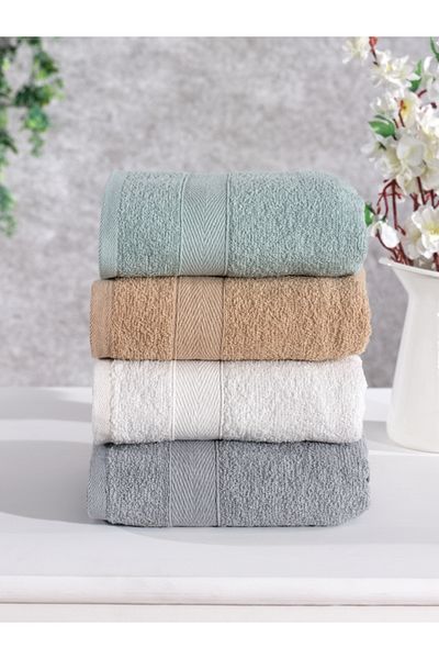 Elvira Home Collection Eh Cotton 4-Piece Hand Face Towel Set Set Daily Dowry Hand Face Towel