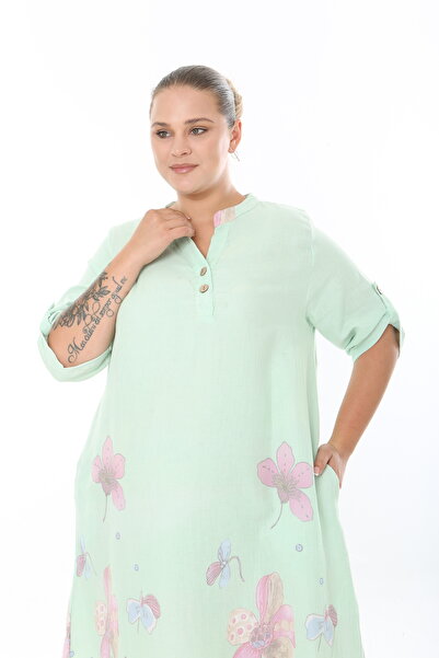 XL Modam Women's Woven Viscosa Printed Plus Size Dress