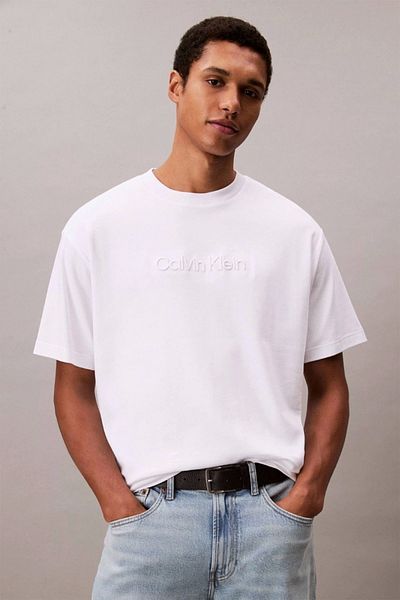 Calvin Klein Logo Men's White T-Shirt Lv04Lc206G-Yaf