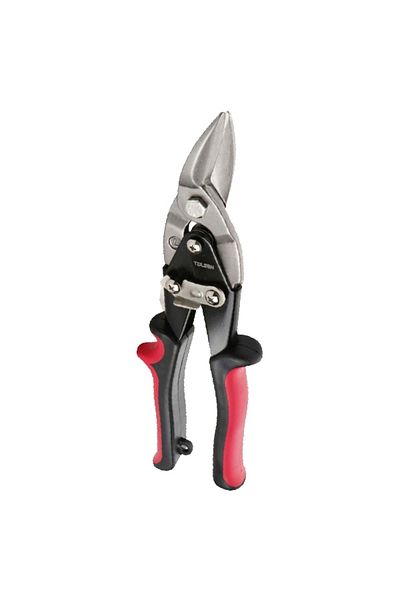 TOLSEN Sheet Metal Scissors Left Handed, 1.5 Mm, Scissor Length 250 Mm, Plastic Handle, Red/Black